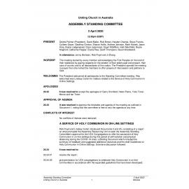 Assembly Standing Committee - Minutes - Apl 2020