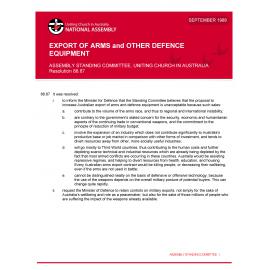 Export of arms & other defence equipment (ASC)