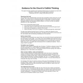 Guidance for the Church's faithful thinking