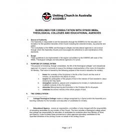 Guidelines for consultation with Synod MEBs, theological colleges and educational agencies