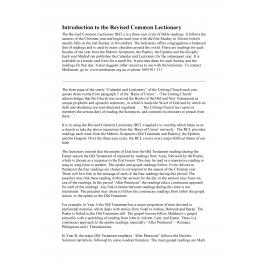Introduction to the Revised Common Lectionary (RCL) 