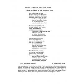 In the aftermath of bushfires 2009 : memorial hymn