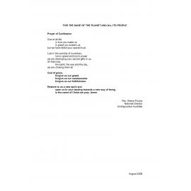 For the sake of the planet : prayer of confession