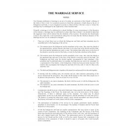 Marriage Service : Notes 