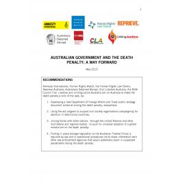 Australian Government & death penalty : a way forward