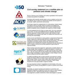 Civil society statement on a credible plan on pollution & climate change