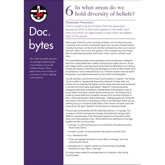 Doc.bytes 6 : In what areas do we hold diversity of beliefs?