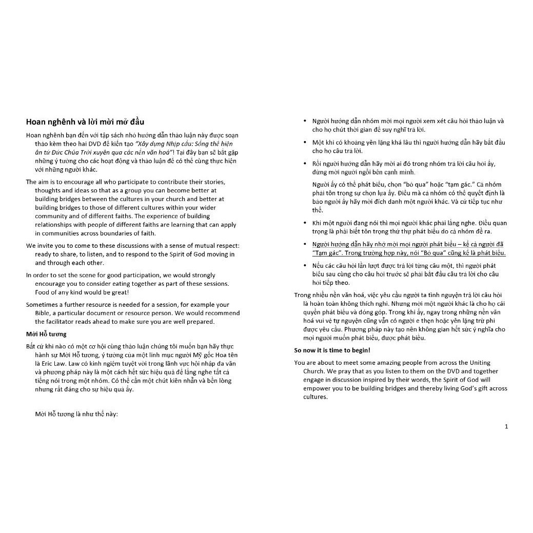 Building bridges : discussion booklet (Vietnamese)