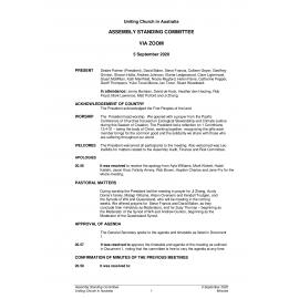 Assembly Standing Committee - Minutes - Sep 2020