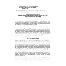 Finance & Property Section Management in the Methodist and Uniting Church NSW until 1995