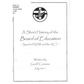 A short history of the Board of Education : Synod of NSW and the ACT