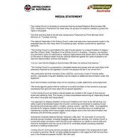 Media Statement re Religious Discrimination Bill