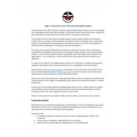 Begin a conversation in your community about gender equality