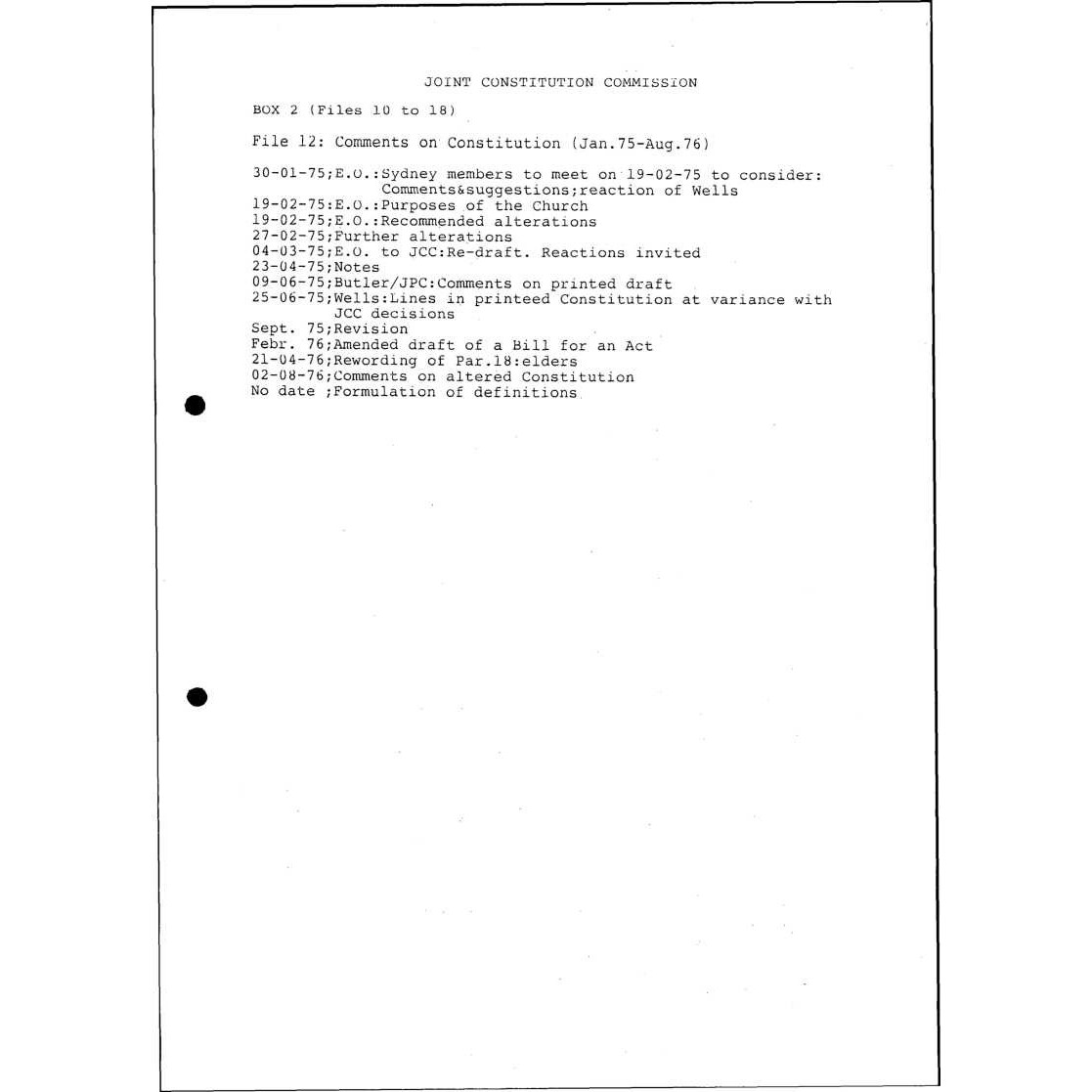 JCC Comments on Constitution