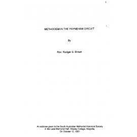 Methodism in the Payneham Circuit