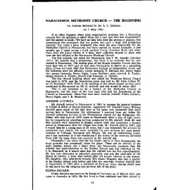 Naracoorte Methodist church : the beginning