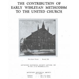 The contribution of early Wesleyan Methodism to the United Church