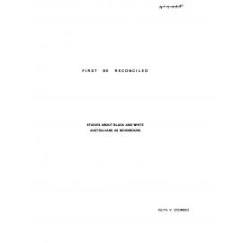 First be reconciled : studies about black and white Australians as neighbours