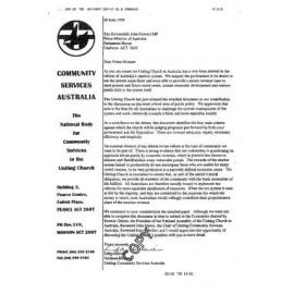 Letter to Prime Minister Howard re : Taxation system