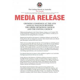 Dialogue between Greek Orthodox Archdiocese and Uniting Church in Australia (UCA)