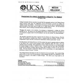 Guarantees for elderly Australians critical for Tax Reform