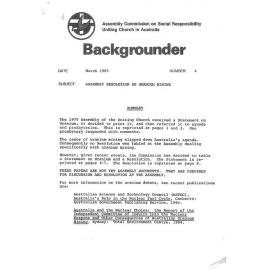 Backgrounder : Assembly resolution on uranium mining