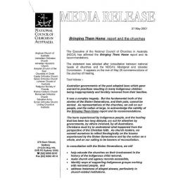 Bringing them Home report and the churches (NCCA)