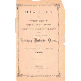 Minutes of the Victorian & Tasmanian Annual Conference of the Australasian Wesleyan Methodist Church