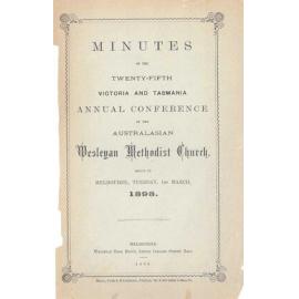 Minutes of the Victorian & Tasmanian Annual Conference of the Australasian Wesleyan Methodist Church