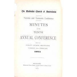 Minutes of the Victoria & Tasmania Annual Conference of the Methodist Church of Australasia