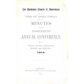 Minutes of the Victoria & Tasmania Annual Conference of the Methodist Church of Australasia