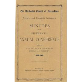 Minutes of the Victoria & Tasmania Annual Conference of the Methodist Church of Australasia