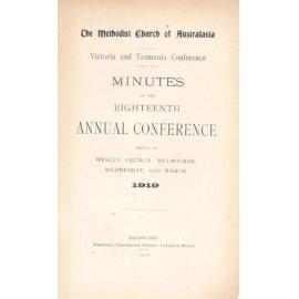 Minutes of the Victoria & Tasmania Annual Conference of the Methodist Church of Australasia