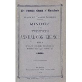 Minutes of the Victoria & Tasmania Annual Conference of the Methodist Church of Australasia
