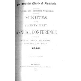 Minutes of the Victoria & Tasmania Annual Conference of the Methodist Church of Australasia
