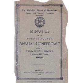 Minutes of the Victoria & Tasmania Annual Conference of the Methodist Church of Australasia