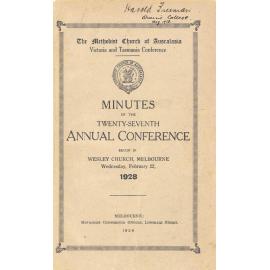 Minutes of the Victoria & Tasmania Annual Conference of the Methodist Church of Australasia