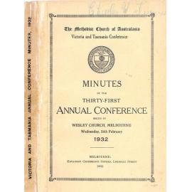 Minutes of the Victoria & Tasmania Annual Conference of the Methodist Church of Australasia