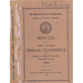 Minutes of the Victoria & Tasmania Annual Conference of the Methodist Church of Australasia