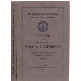 Minutes of the Victoria & Tasmania Annual Conference of the Methodist Church of Australasia