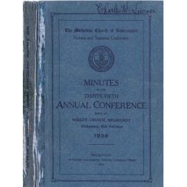 Minutes of the Victoria & Tasmania Annual Conference of the Methodist Church of Australasia