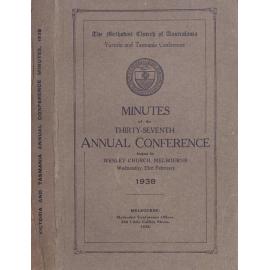 Minutes of the Victoria & Tasmania Annual Conference of the Methodist Church of Australasia