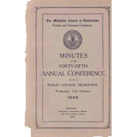 Minutes of the Victoria & Tasmania Annual Conference of the Methodist Church of Australasia