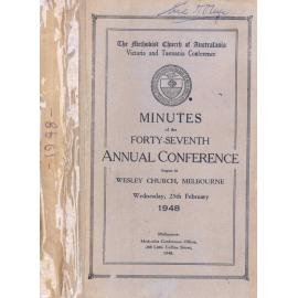 Minutes of the Victoria & Tasmania Annual Conference of the Methodist Church of Australasia