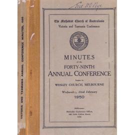 Minutes of the Victoria & Tasmania Annual Conference of the Methodist Church of Australasia