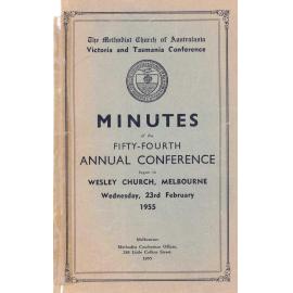 Minutes of the Victoria & Tasmania Annual Conference of the Methodist Church of Australasia