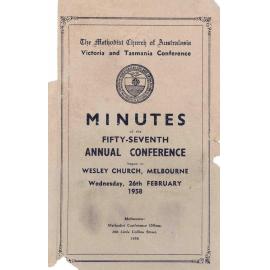 Minutes of the Victoria & Tasmania Annual Conference of the Methodist Church of Australasia