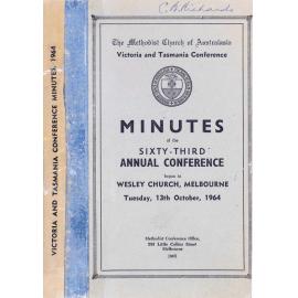 Minutes of the Victoria & Tasmania Annual Conference of the Methodist Church of Australasia