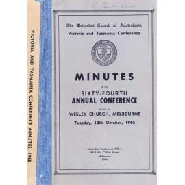 Minutes of the Victoria & Tasmania Annual Conference of the Methodist Church of Australasia