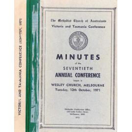 Minutes of the Victoria & Tasmania Annual Conference of the Methodist Church of Australasia